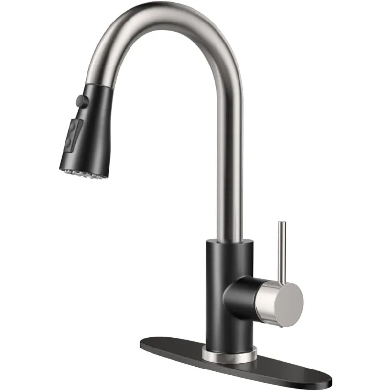 Kitchen Sink Faucet, Pull Down Kitchen Faucet, Black Nickel Stainless Steel Pull Out Kitchen Faucet with Pull Down Sprayer
Kitchen Sink Faucet, Pull Down Kitchen Faucet, Black Nickel Stainless Steel Pull Out Kitchen Faucet with Pull Down Sprayer