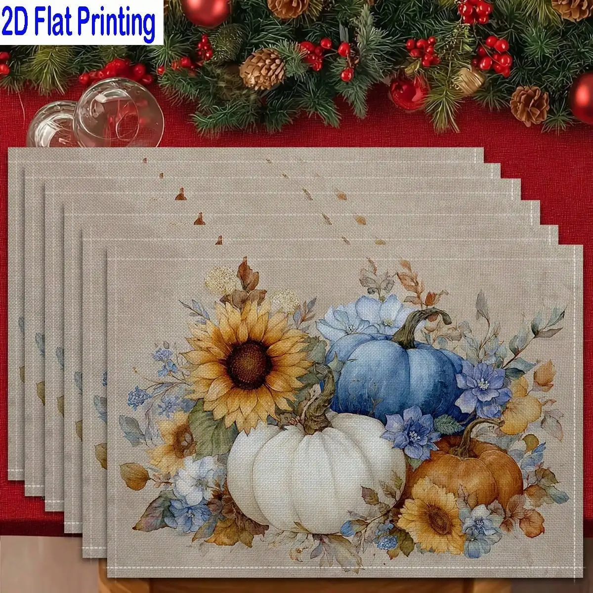 4PCs 2D Flat Printed Autumn Harvest Floral Watercolor Style Table Mats, Placemats, Heat-Resistant Kitchen Table Mats, Home Restaurant Table Mats, Outdoor Picnic Table Cloth Mats, Etc
4PCs 2D Flat Printed Autumn Harvest Floral Watercolor Style Table Mats, Placemats, Heat-Resistant Kitchen Table Mats, Home Restaurant Table Mats, Outdoor Picnic Table Cloth Mats, Etc