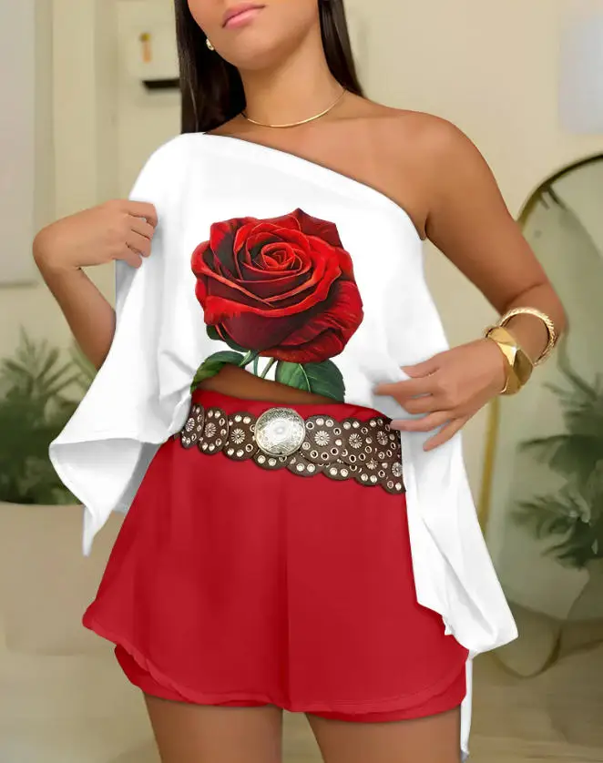 3 Pieces Women Outfit New Floral Print Off Shoulder Split Sleeve Convertible Shoulder Top & Zipper Back Skorts Set with Bandeau
3 Pieces Women Outfit New Floral Print Off Shoulder Split Sleeve Convertible Shoulder Top & Zipper Back Skorts Set with Bandeau