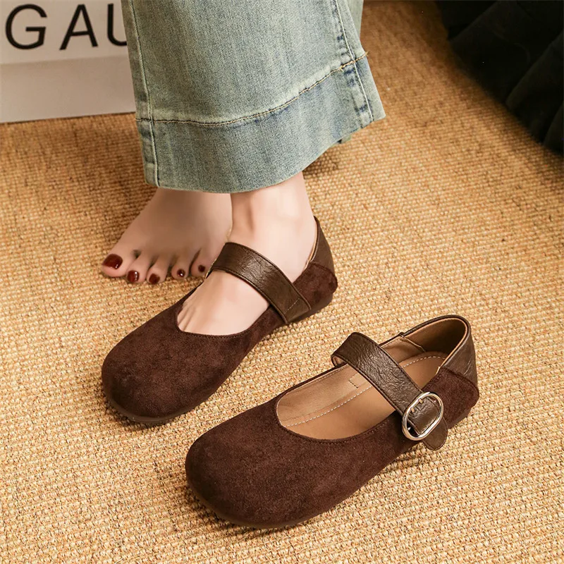 French style brown mary jane shoes for women buckle strap ballet flats ladies V neck loafers woman elegant summer autumn shoes
French style brown mary jane shoes for women buckle strap ballet flats ladies V neck loafers woman elegant summer autumn shoes