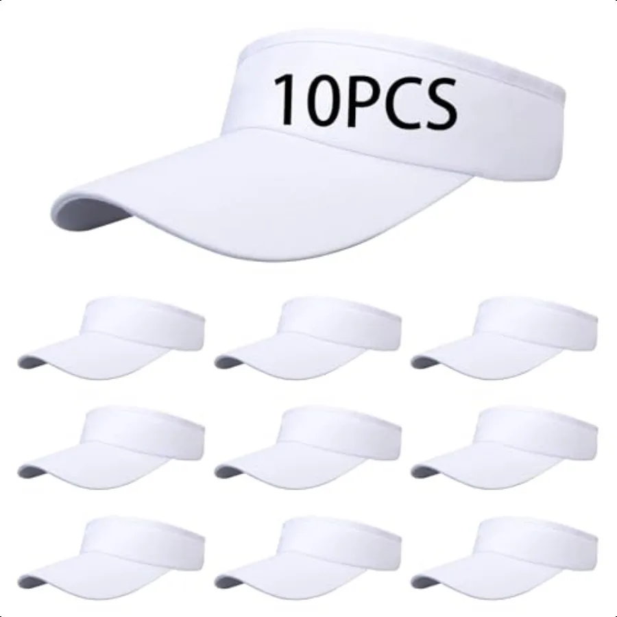 10 PCS White Empty Top Hat Bulk Solid Color Blank Adjustable Sport Sun Visor Hats Athletic Visor Caps for Women and Men Summer
10 PCS White Empty Top Hat Bulk Solid Color Blank Adjustable Sport Sun Visor Hats Athletic Visor Caps for Women and Men Summer
