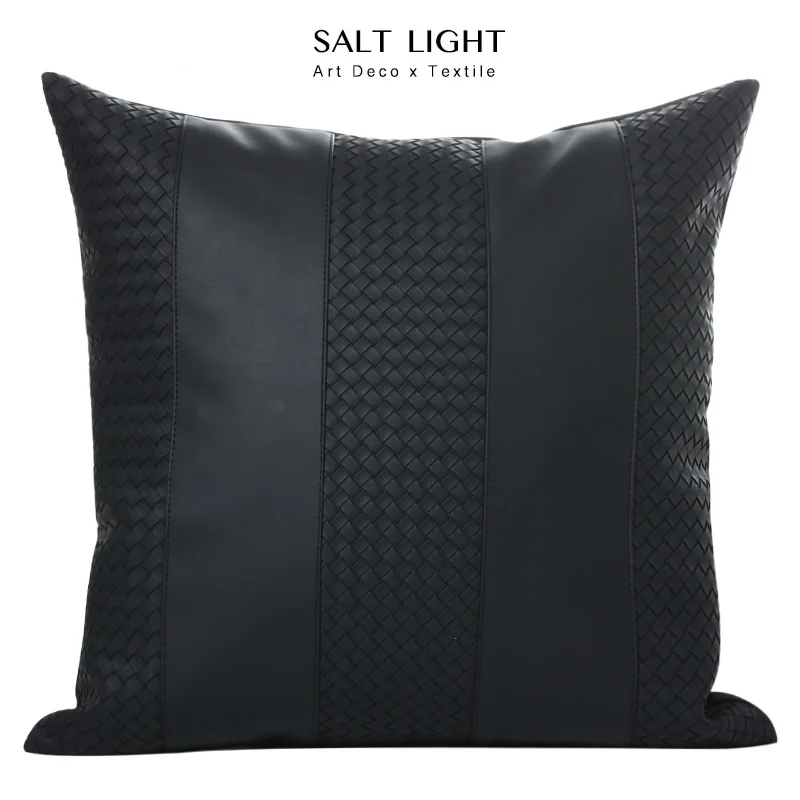 Modern Simplicity Black Woven Texture Leather Pillow Sofa Decorative Cushion Sample Room Square Soft Furnishing Lumbar Pillow
Modern Simplicity Black Woven Texture Leather Pillow Sofa Decorative Cushion Sample Room Square Soft Furnishing Lumbar Pillow