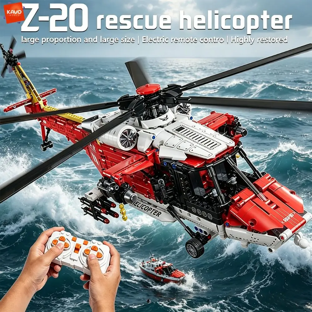 KAVOWORLD 1528PCS Large Scale Rescue Helicopter Bricks Set Motorized RC Aircraft Model Educational Construction Toy for Children
KAVOWORLD 1528PCS Large Scale Rescue Helicopter Bricks Set Motorized RC Aircraft Model Educational Construction Toy for Children