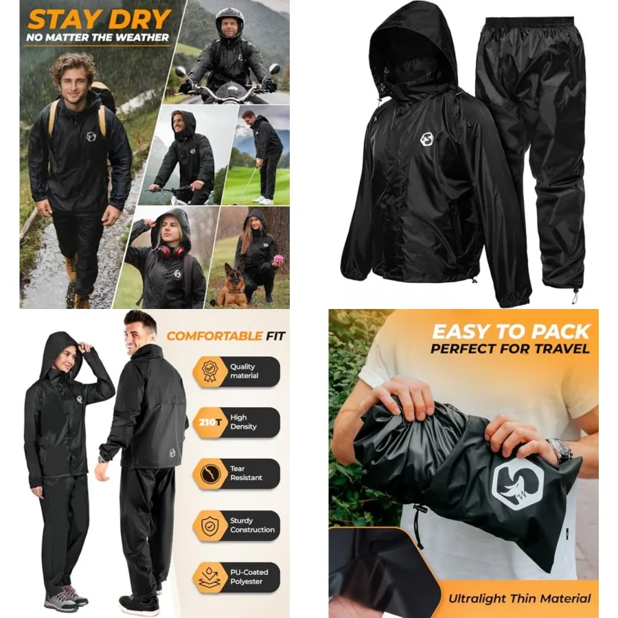 Waterproof Rain Suit Durable Breathable Lightweight Rainwear for Men and Women Perfect for Motorcycle Golf Fishing
Waterproof Rain Suit Durable Breathable Lightweight Rainwear for Men and Women Perfect for Motorcycle Golf Fishing