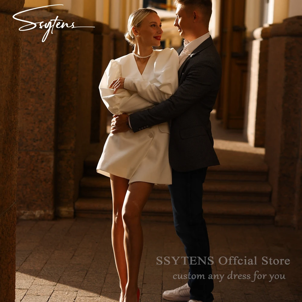 SSYTENS Elegant Suit Short Wedding Dresses Satin A Line Long Sleeves Bridal Gowns Vestido de noiva Customized Garden Party Gown
SSYTENS Elegant Suit Short Wedding Dresses Satin A Line Long Sleeves Bridal Gowns Vestido de noiva Customized Garden Party Gown