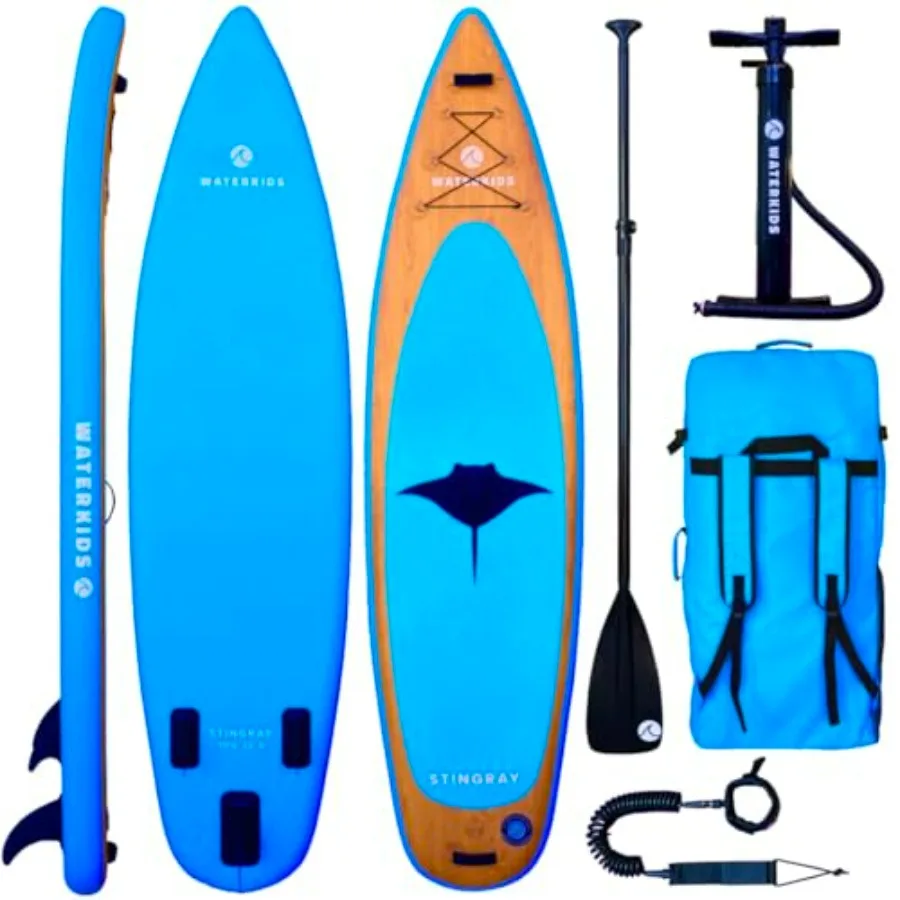 Inflatable Stand Up Paddle Boards for Families: PVC material, blue/gray, ultra-lightweight and stable for kids and adults
Inflatable Stand Up Paddle Boards for Families: PVC material, blue/gray, ultra-lightweight and stable for kids and adults