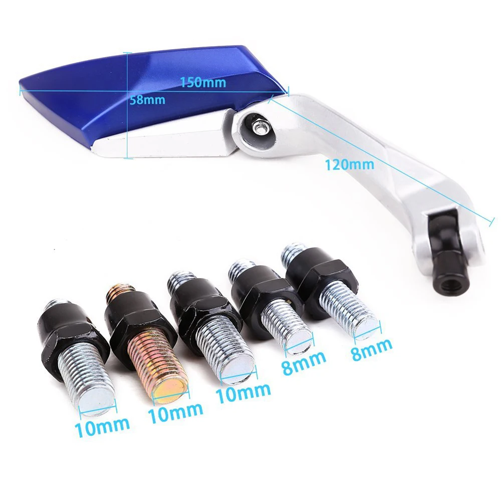 Universal 8mm 10mm Motorcycle Rear View Mirrors Scooter Side Mirrors Blue ABS Aluminum Pole 150x58mm Glass Lens Adjustable
Universal 8mm 10mm Motorcycle Rear View Mirrors Scooter Side Mirrors Blue ABS Aluminum Pole 150x58mm Glass Lens Adjustable