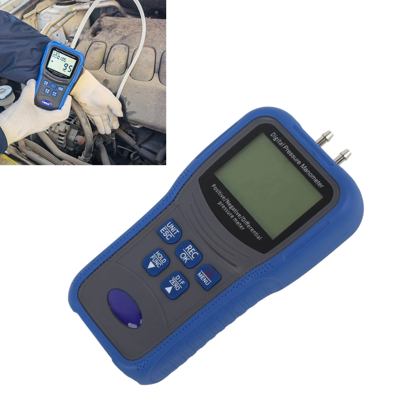 Digital Manometer LCD Display High Accuracy Sensitive Fast Measurement Gas Pressure Tester
Digital Manometer LCD Display High Accuracy Sensitive Fast Measurement Gas Pressure Tester
