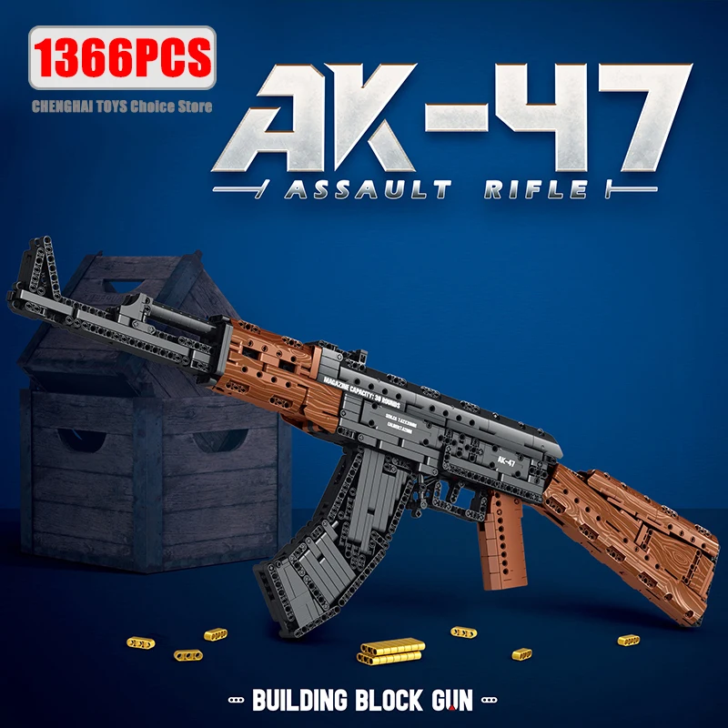 1366 Pieces AK47 Assault Rifle Model Building Blocks Military Army Weapon Shootable Imitation Gun Bricks Toys Gift For Childrens
1366 Pieces AK47 Assault Rifle Model Building Blocks Military Army Weapon Shootable Imitation Gun Bricks Toys Gift For Childrens
