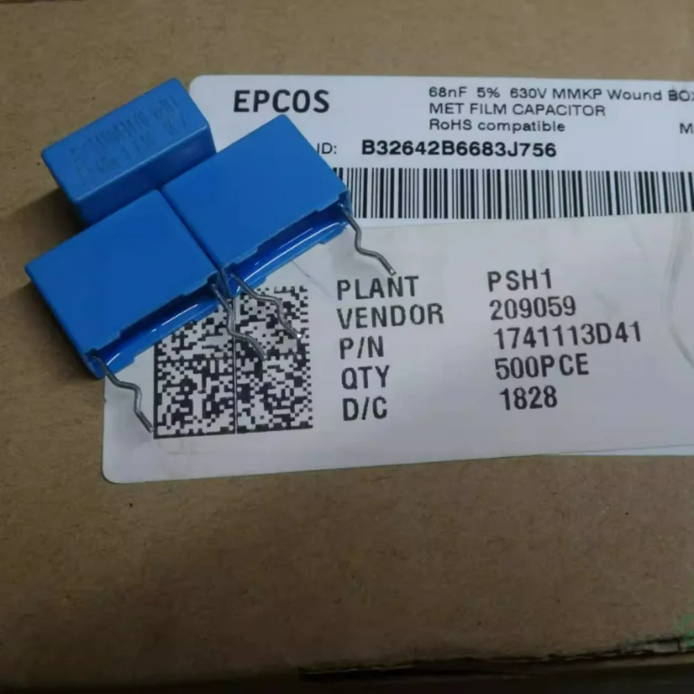 10pcs/lot EPCOS 0.068uf/630v 68nf 683 Brand New 15mm Film Capacitor B32642B6683J (Accuracy: 5%)
10pcs/lot EPCOS 0.068uf/630v 68nf 683 Brand New 15mm Film Capacitor B32642B6683J (Accuracy: 5%)