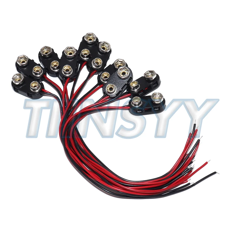 10pcs 9V Battery Clips Black Red 2Wired Cable Connection Connector Buckle 9 Volt Battery Clip Connector Battery Holder
10pcs 9V Battery Clips Black Red 2Wired Cable Connection Connector Buckle 9 Volt Battery Clip Connector Battery Holder