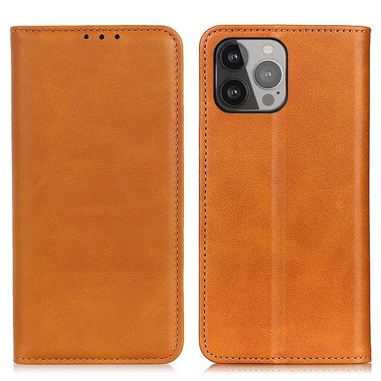 Split Leather Auto-absorbed Wallet Stand Phone Cover for iPhone 13 Pro Max 6.7 inch - Brown
Split Leather Auto-absorbed Wallet Stand Phone Cover for iPhone 13 Pro Max 6.7 inch - Brown