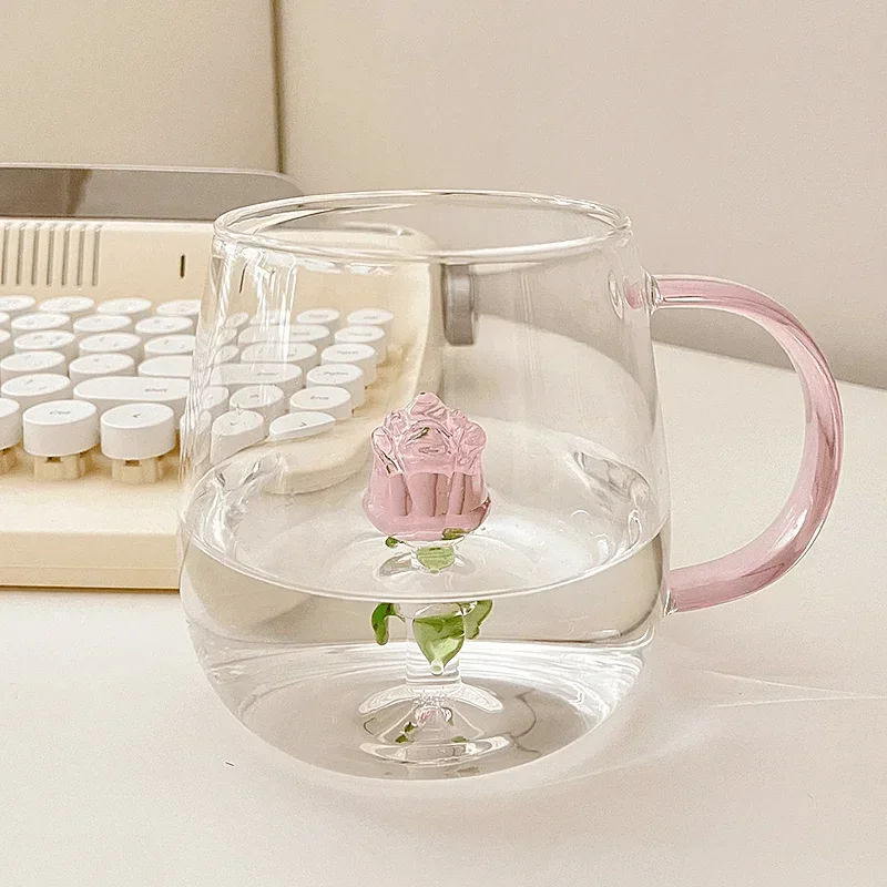 Transparent Glass Rose Cup Household High Temperature High-end Sense of Light Luxury Glass Water Cup Creative Home Office Mugs
Transparent Glass Rose Cup Household High Temperature High-end Sense of Light Luxury Glass Water Cup Creative Home Office Mugs