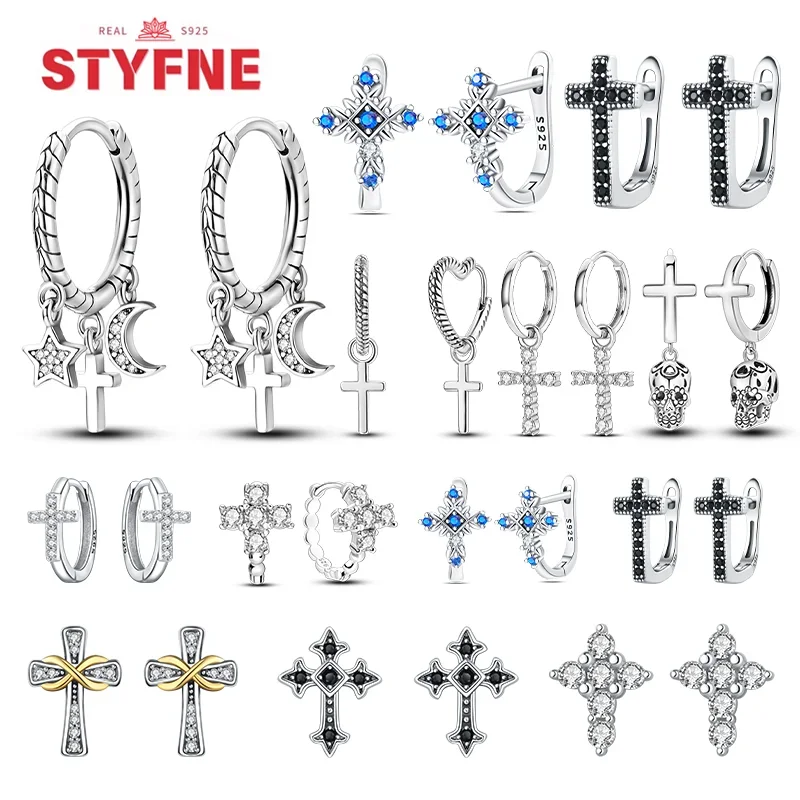New Original Earring 925 Silver Cross Hoop Earrings Shiny Zircon Earring for Women Dating Exquisite Fine Jewelry Matching Gifts
New Original Earring 925 Silver Cross Hoop Earrings Shiny Zircon Earring for Women Dating Exquisite Fine Jewelry Matching Gifts