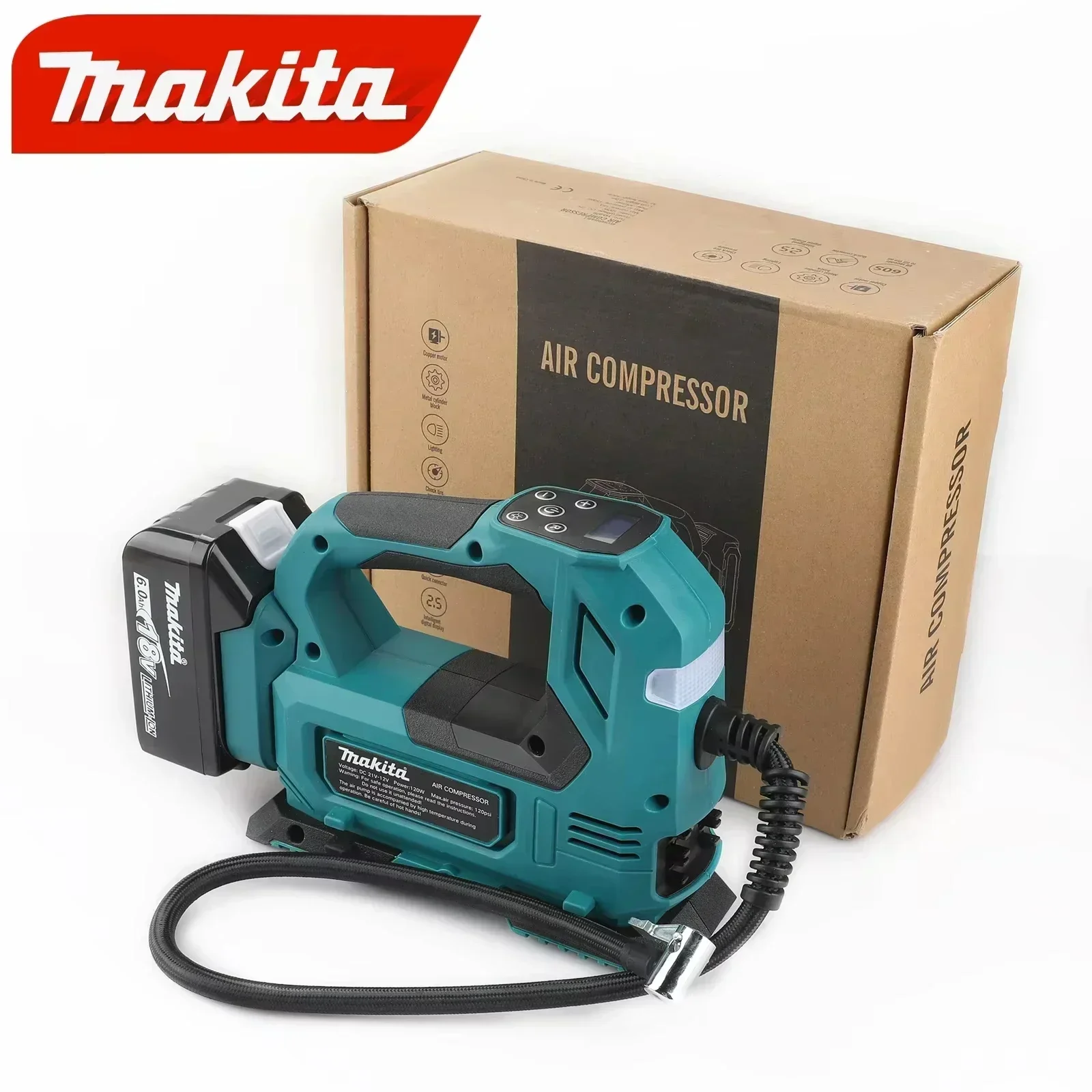 Автоматический беспроводной электрический насос Makita DYS60, портативный автомобильный компрессор для шин, работающий от аккумулятора Makita 18В
Автоматический беспроводной электрический насос Makita DYS60, портативный автомобильный компрессор для шин, работающий от аккумулятора Makita 18В