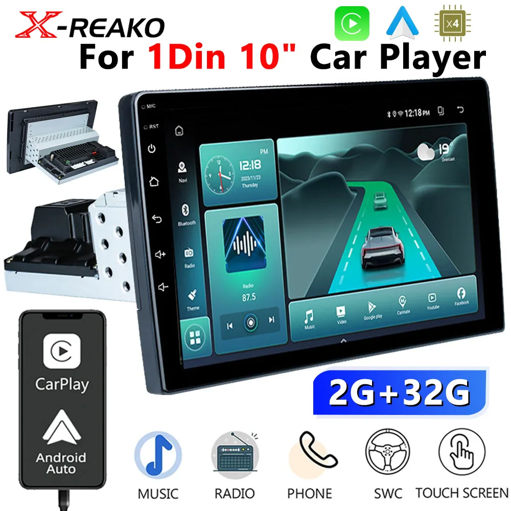 Car Radio CarPlay Android Auto 1 Din Autoradio Universal 10" WIFI GPS Bluetooth Audio Multimedia Video Player Mirror Link
Car Radio CarPlay Android Auto 1 Din Autoradio Universal 10" WIFI GPS Bluetooth Audio Multimedia Video Player Mirror Link