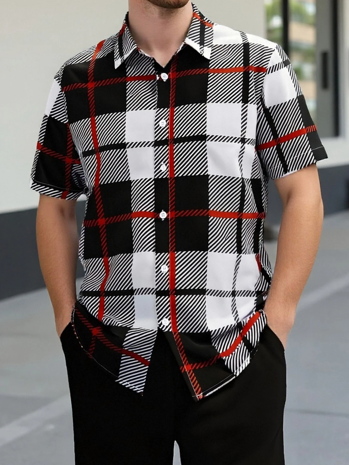 "Vintage Preppy" Men's Plaid Set | Contrast Color Shirt + Black Shorts, Trendy Streetwear Two-Piece
"Vintage Preppy" Men's Plaid Set | Contrast Color Shirt + Black Shorts, Trendy Streetwear Two-Piece