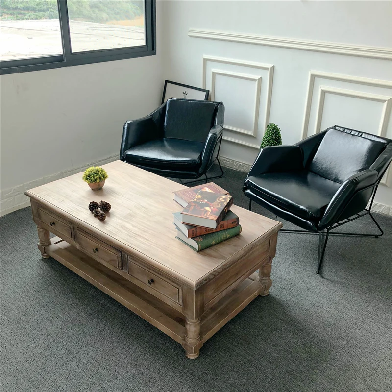 American solid wood retro coffee table simple living room rectangular small apartment multi-layer with drawers multifunctional F
American solid wood retro coffee table simple living room rectangular small apartment multi-layer with drawers multifunctional F
