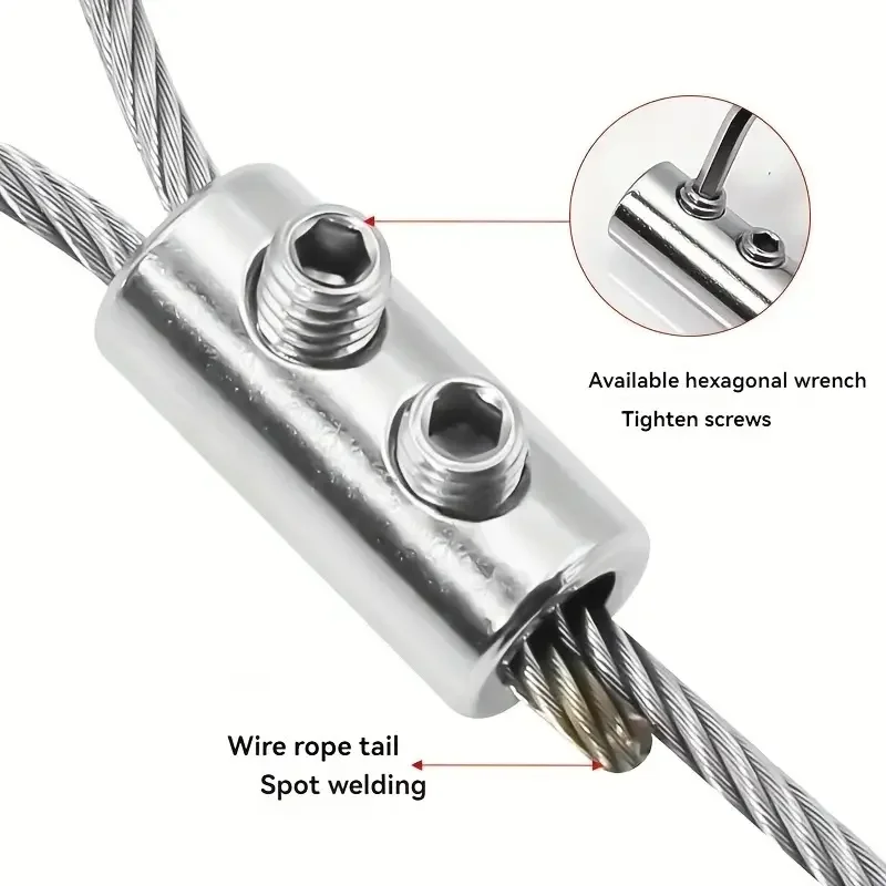 33Pcs Stainless Steel Wire Rope Locks Double-Hole Clamps - Adjustable | For Home DIY, Camping
33Pcs Stainless Steel Wire Rope Locks Double-Hole Clamps - Adjustable | For Home DIY, Camping