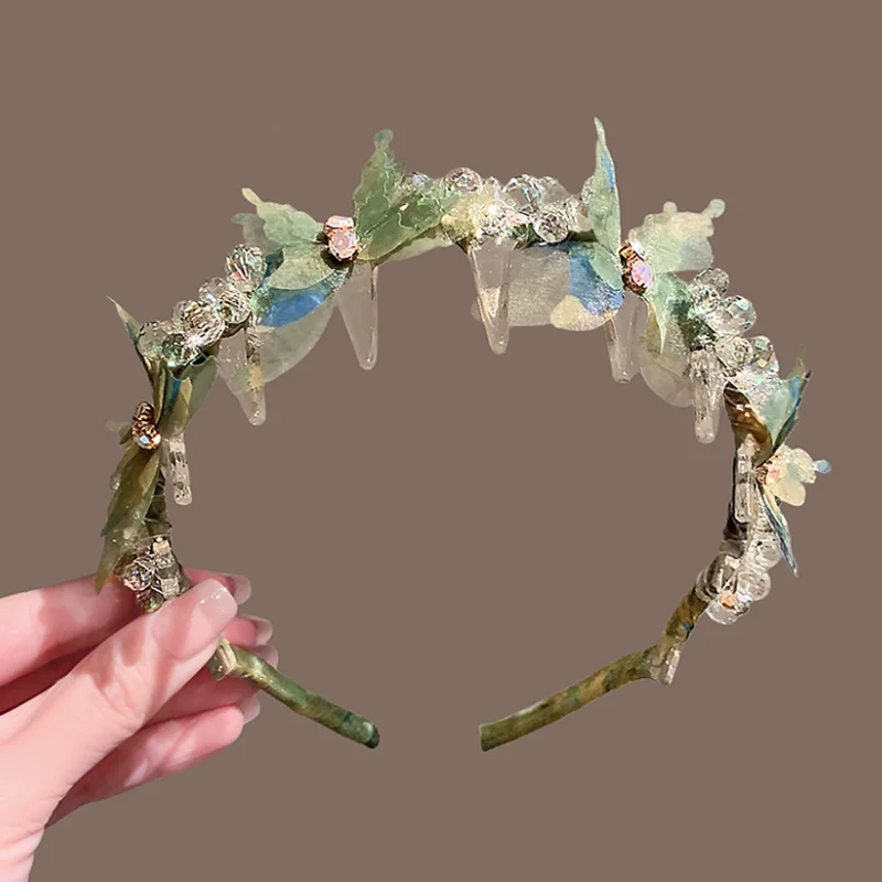 New Green Butterfly Crystal Headband Hair Bands Super Fairy Hairband Hair Hoop Performance Headwear Fashionable Hair Accessories
New Green Butterfly Crystal Headband Hair Bands Super Fairy Hairband Hair Hoop Performance Headwear Fashionable Hair Accessories