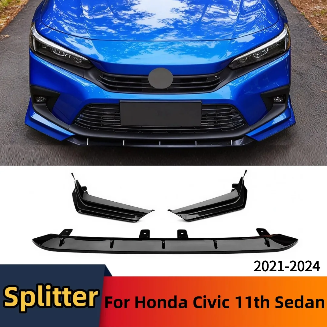 3PCS Splitter Front Bumper Lip For Honda Civic 11th FE1 Sedan 4Doors 2021-2024 Cover Chin Protector Glossy Black Tuning Trim
3PCS Splitter Front Bumper Lip For Honda Civic 11th FE1 Sedan 4Doors 2021-2024 Cover Chin Protector Glossy Black Tuning Trim