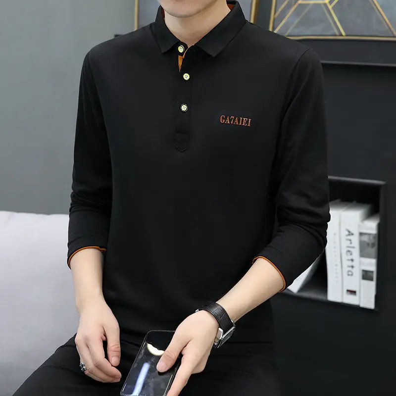 Casual Letter Printed Polo Shirts Spring Autumn Long Sleeve Men's Clothing Turn-down Collar Button Korean Spliced Basic T-shirts
Casual Letter Printed Polo Shirts Spring Autumn Long Sleeve Men's Clothing Turn-down Collar Button Korean Spliced Basic T-shirts