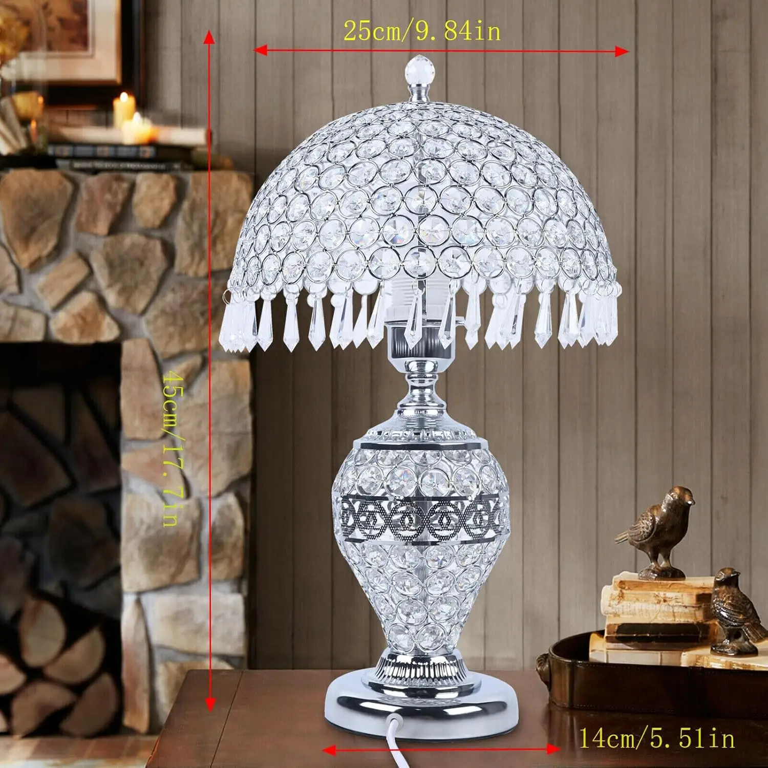 Crystal Table Lamp, Bedside Lamp Decorative Nightstand Lamp with Double Button Switch, Bedside Light Lighting E26
Crystal Table Lamp, Bedside Lamp Decorative Nightstand Lamp with Double Button Switch, Bedside Light Lighting E26