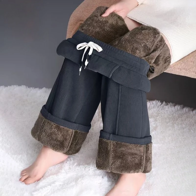 Thickened Fleece Wide Leg Pants Women Casual Corduroy Spliced Trousers Loose Drawstring Stretch Waist Straight-Leg Sports Pants
Thickened Fleece Wide Leg Pants Women Casual Corduroy Spliced Trousers Loose Drawstring Stretch Waist Straight-Leg Sports Pants