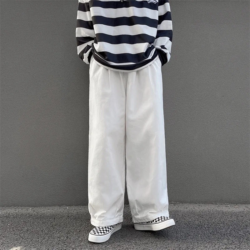 Retro High Street Straight Casual Pants Men Loose Wide Leg Solid Color Drop Crotch Trousers
Retro High Street Straight Casual Pants Men Loose Wide Leg Solid Color Drop Crotch Trousers