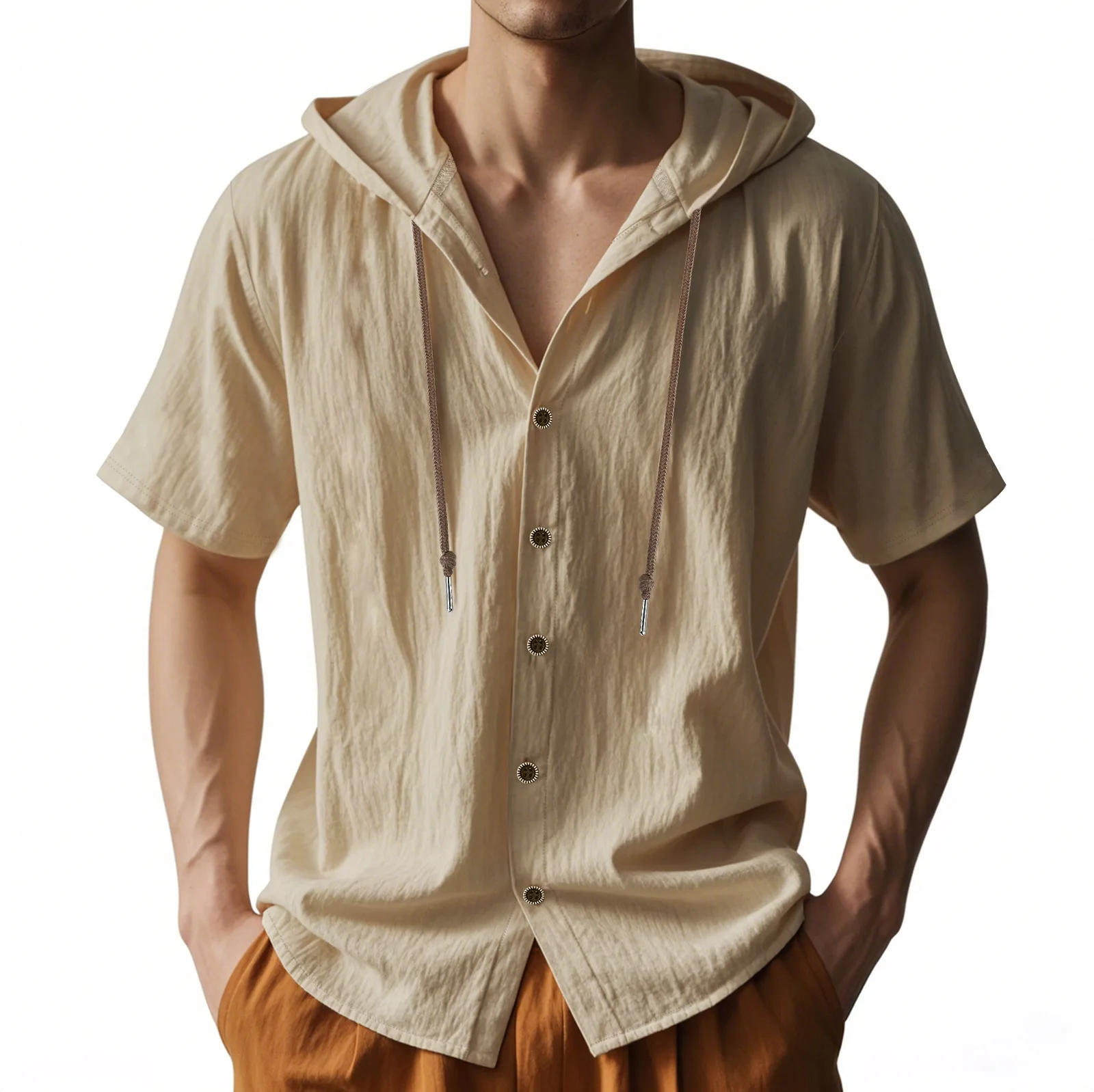 American Summer Men's Thin Breathable Linen Ami Kaji Loose Hooded Short-sleeved Shirt Men
American Summer Men's Thin Breathable Linen Ami Kaji Loose Hooded Short-sleeved Shirt Men