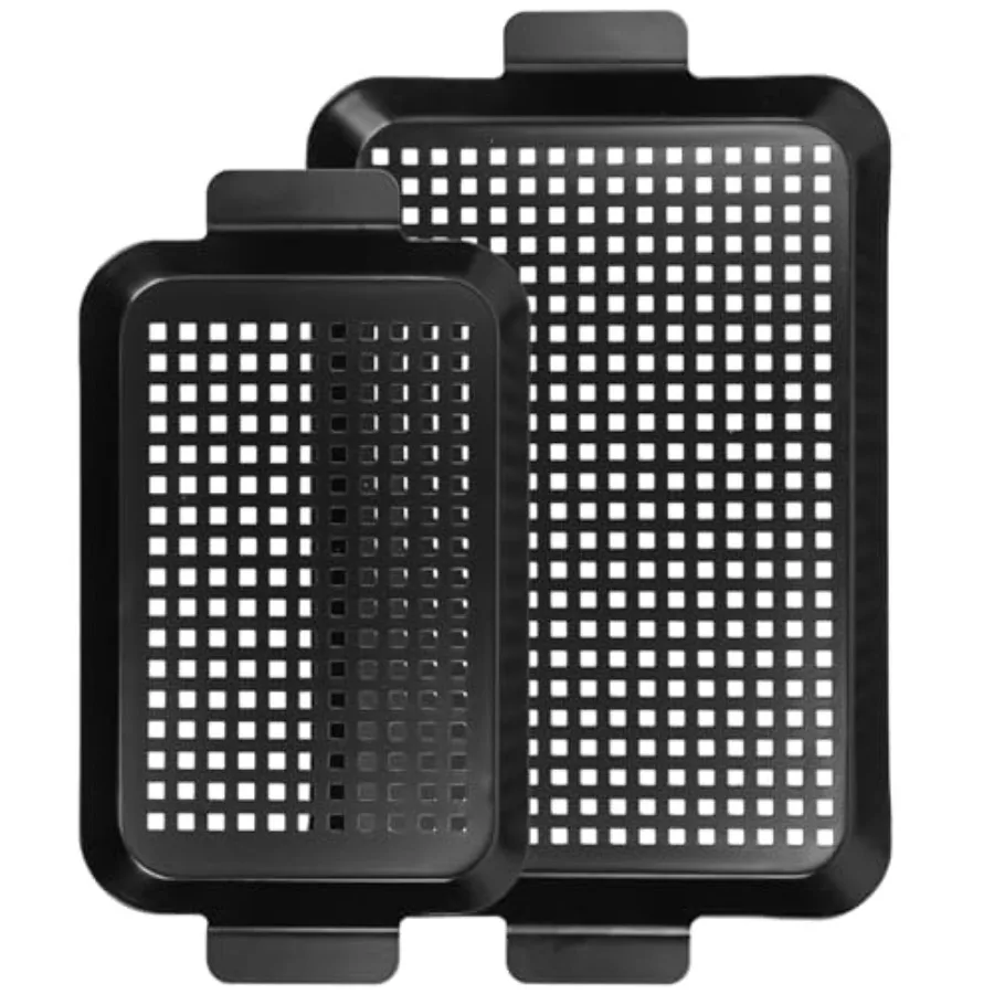 Grill pan 2 Grilling Tray with Hole for Outdoor Cooking Durable 3.0 Pounds BBQ Set Ideal for Camping and Grilling Vegetables Me 
Grill pan 2 Grilling Tray with Hole for Outdoor Cooking Durable 3.0 Pounds BBQ Set Ideal for Camping and Grilling Vegetables Me