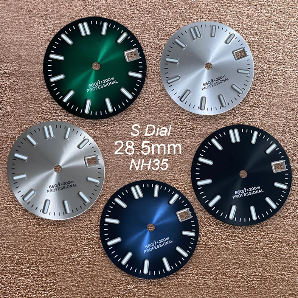 28.5mm S Logo Dial Suitable For NH35/NH36/7S/4R Movement Green Luminous Gradient High Quality DialWatch Modification Accessories
28.5mm S Logo Dial Suitable For NH35/NH36/7S/4R Movement Green Luminous Gradient High Quality DialWatch Modification Accessories