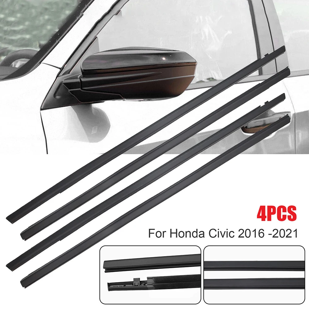 Car Outer Door Window Weather Stripping Belt Molding Seal Trim 4PCS Rubber Waterproof Strip OE 72410-TEA-T01 Compatible with Honda Civic 10th Gen 2016-2021
Car Outer Door Window Weather Stripping Belt Molding Seal Trim 4PCS Rubber Waterproof Strip OE 72410-TEA-T01 Compatible with Honda Civic 10th Gen 2016-2021