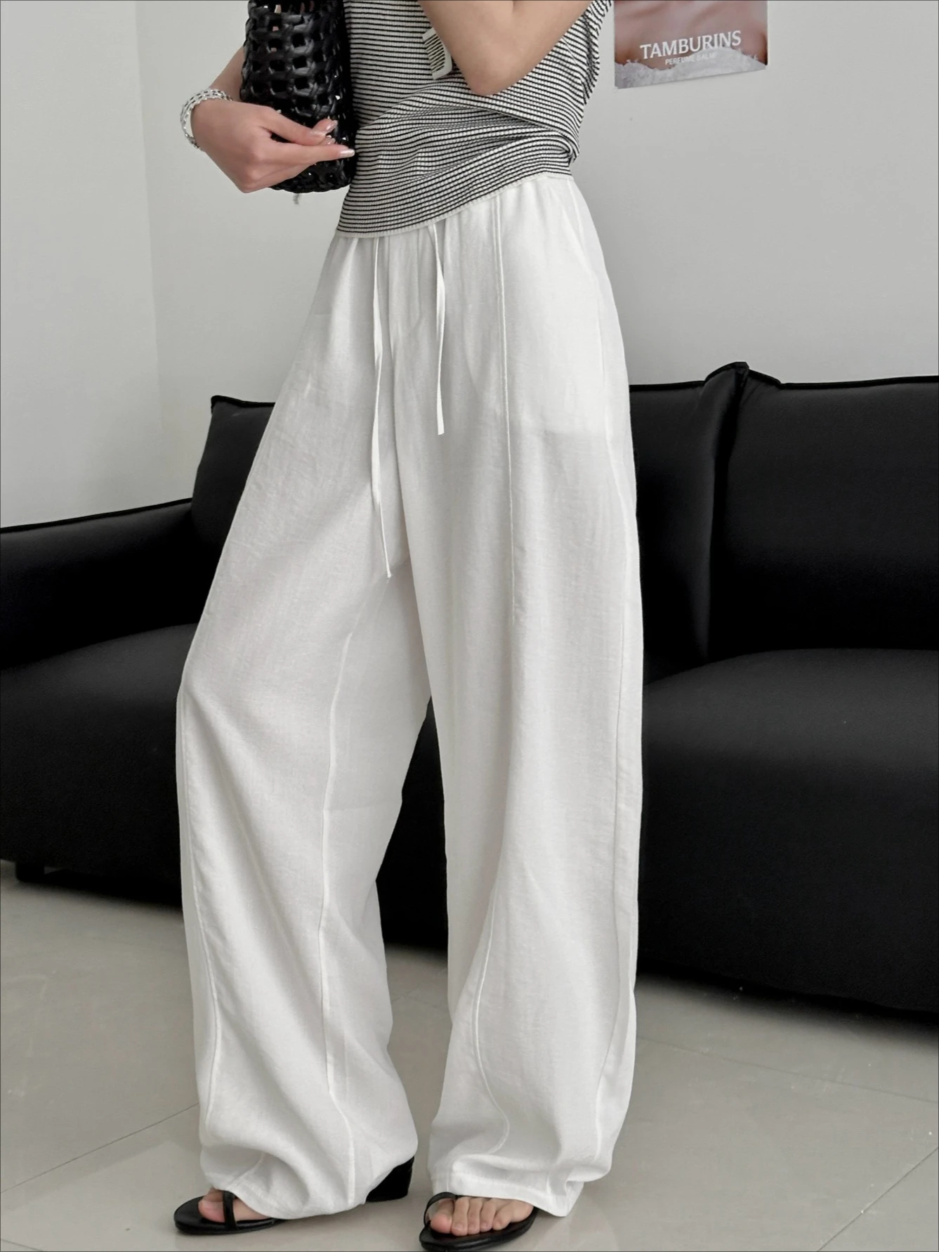 Summer White Wide-leg Pants Women High-waisted Casual Cool Comfortable Cotton Straight Pants Loose Thin Women's Trousers
Summer White Wide-leg Pants Women High-waisted Casual Cool Comfortable Cotton Straight Pants Loose Thin Women's Trousers