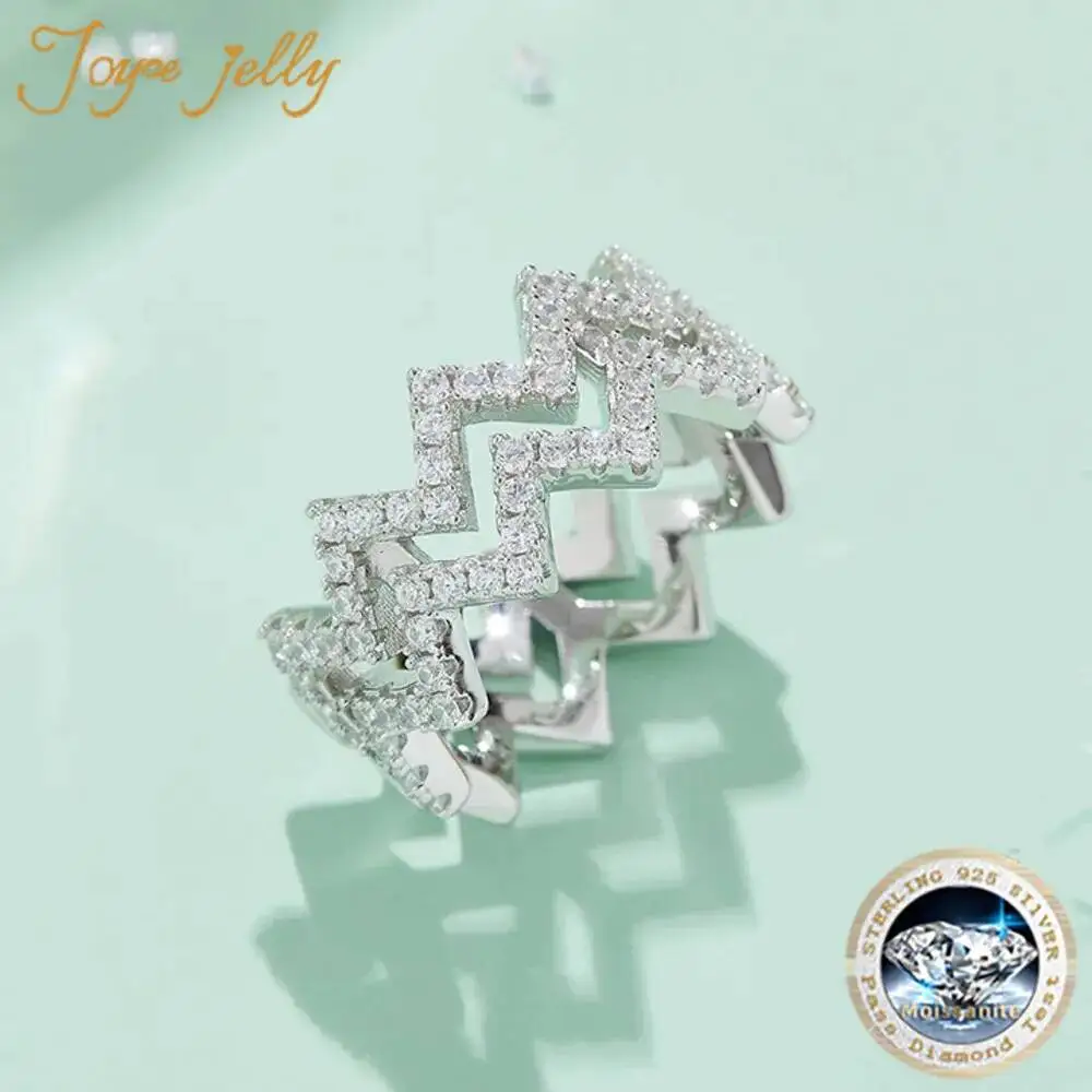 JoyceJelly Full Moissanite Ring For Women Pure Sterling Silver S925 Simple Wave Elegant Personality Design Rings Daily Jewelry
JoyceJelly Full Moissanite Ring For Women Pure Sterling Silver S925 Simple Wave Elegant Personality Design Rings Daily Jewelry