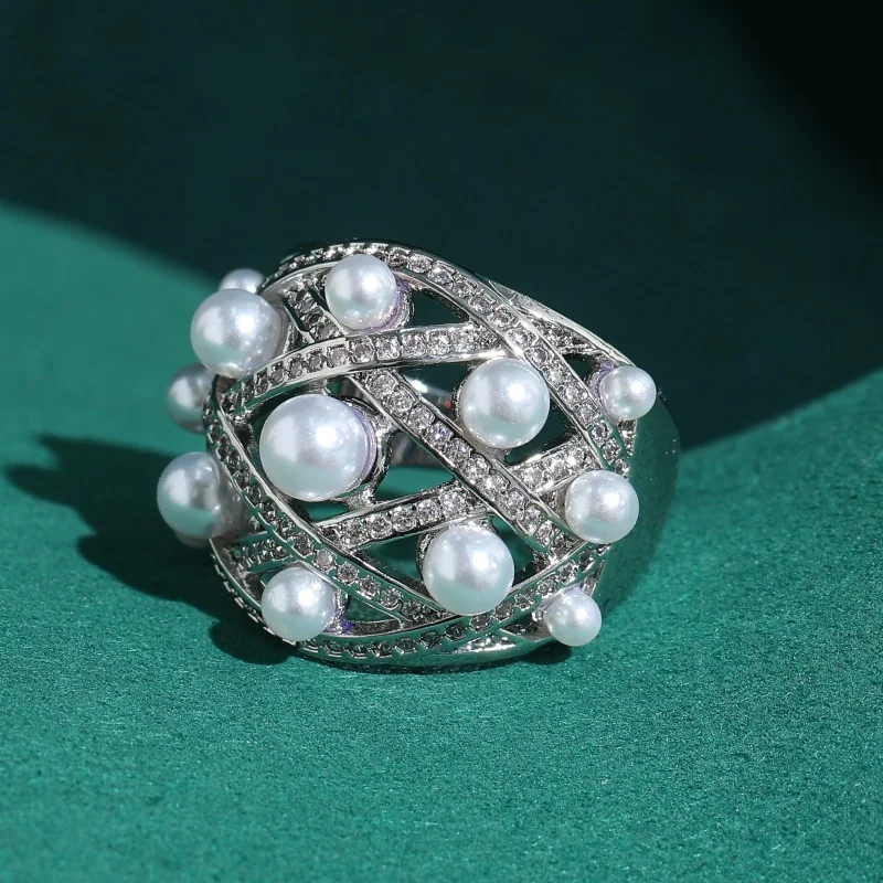 Vintage Pearl Rings for Woman High Quality Hollow Silver Color Wedding Jewelry New Trends 2026 Elegant Accessories Engagement
Vintage Pearl Rings for Woman High Quality Hollow Silver Color Wedding Jewelry New Trends 2026 Elegant Accessories Engagement