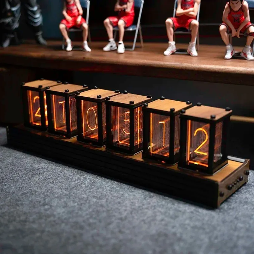 Luxury Nixie Glow Tube Clock Wood DIY Table Clock Creative Electronic Desktop Clocks RGB Silent Digital Watch Decoration Gifts
Luxury Nixie Glow Tube Clock Wood DIY Table Clock Creative Electronic Desktop Clocks RGB Silent Digital Watch Decoration Gifts