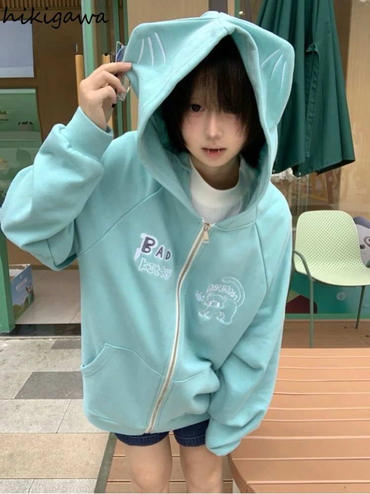 Cat Ears Hooded Sweatshirts 2025 Women Clothing Streetwear Hoodie Female Ropa Mujer Casual Fashion Oversized Y2k Hoodies Coat
Cat Ears Hooded Sweatshirts 2025 Women Clothing Streetwear Hoodie Female Ropa Mujer Casual Fashion Oversized Y2k Hoodies Coat