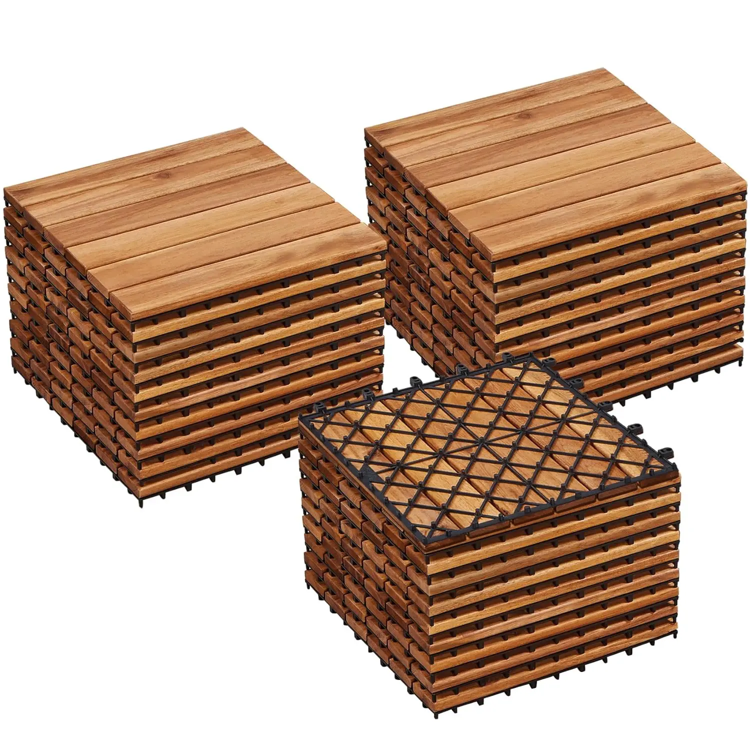 30PCS Acacia Wood Interlocking Flooring Tiles Waterproof Outdoor & Indoor Patio Balcony Garden Poolside 12x12 in, Custom
30PCS Acacia Wood Interlocking Flooring Tiles Waterproof Outdoor & Indoor Patio Balcony Garden Poolside 12x12 in, Custom