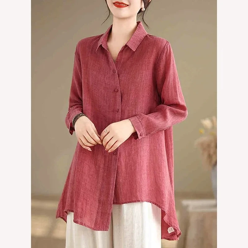 Large size long cotton and linen shirt women 2025 spring and autumn new cardigan fashion loose casual sun protection shirt women
Large size long cotton and linen shirt women 2025 spring and autumn new cardigan fashion loose casual sun protection shirt women