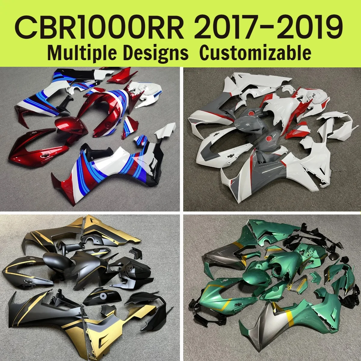 Комплект обтекателей CBR1000RR 2017 2018 2019, послепродажный комплект обтекателей из АБС-пластика для Honda CBR 1000RR 17 18 19 
Комплект обтекателей CBR1000RR 2017 2018 2019, послепродажный комплект обтекателей из АБС-пластика для Honda CBR 1000RR 17 18 19