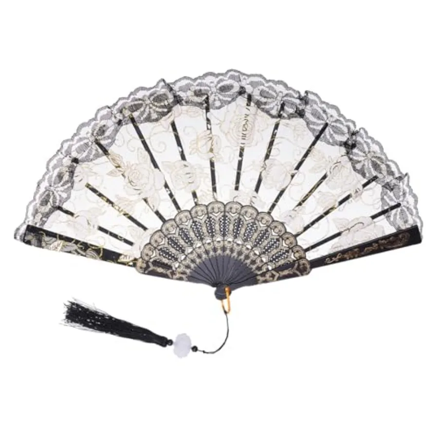 Lace Handheld Folding Fan Embroide Flower Decorative Folding Fans Chinese Japanese Hand Fan for 1920s Costume Wedding Bridal Da
Lace Handheld Folding Fan Embroide Flower Decorative Folding Fans Chinese Japanese Hand Fan for 1920s Costume Wedding Bridal Da
