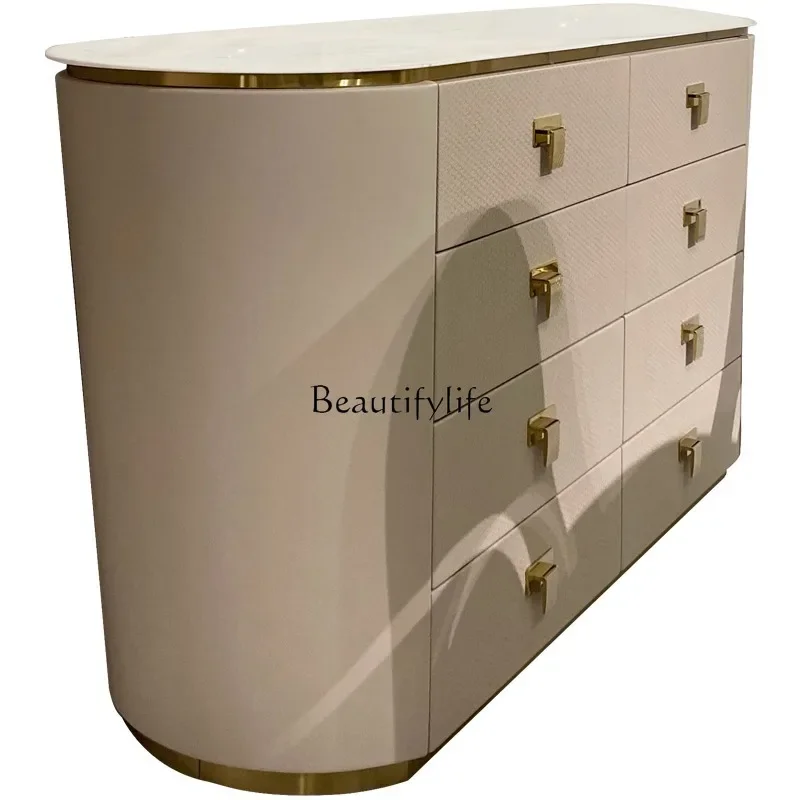High-end living room bedroom storage cabinet French light luxury marble entrance locker
High-end living room bedroom storage cabinet French light luxury marble entrance locker