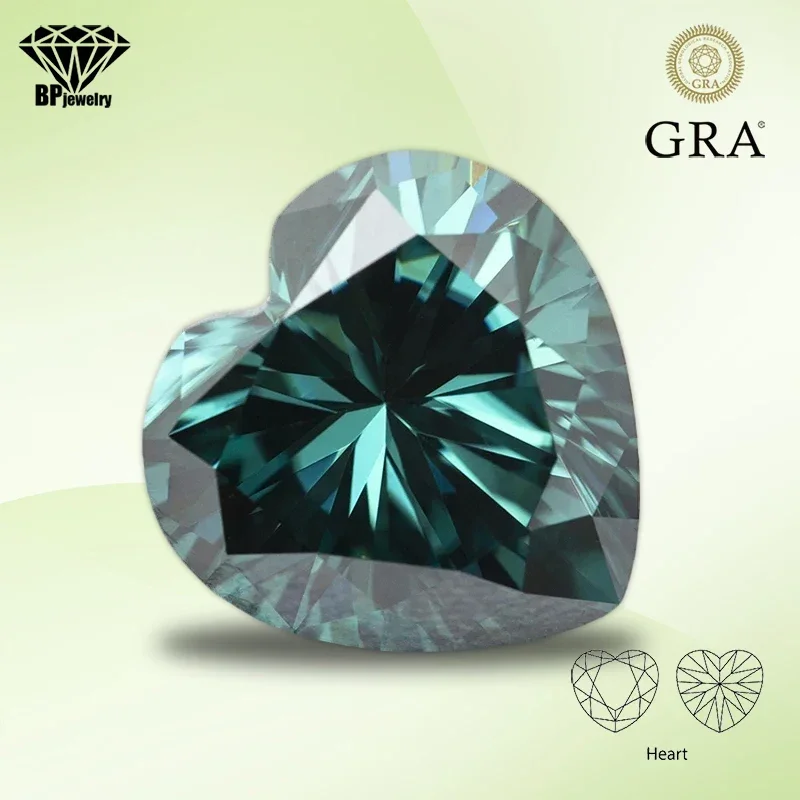 Moissanite Gemstone Primary Color Emerald Green Heart Cut Lab Grown Diamond for Women Jewelry Making Materials with GRA Report
Moissanite Gemstone Primary Color Emerald Green Heart Cut Lab Grown Diamond for Women Jewelry Making Materials with GRA Report