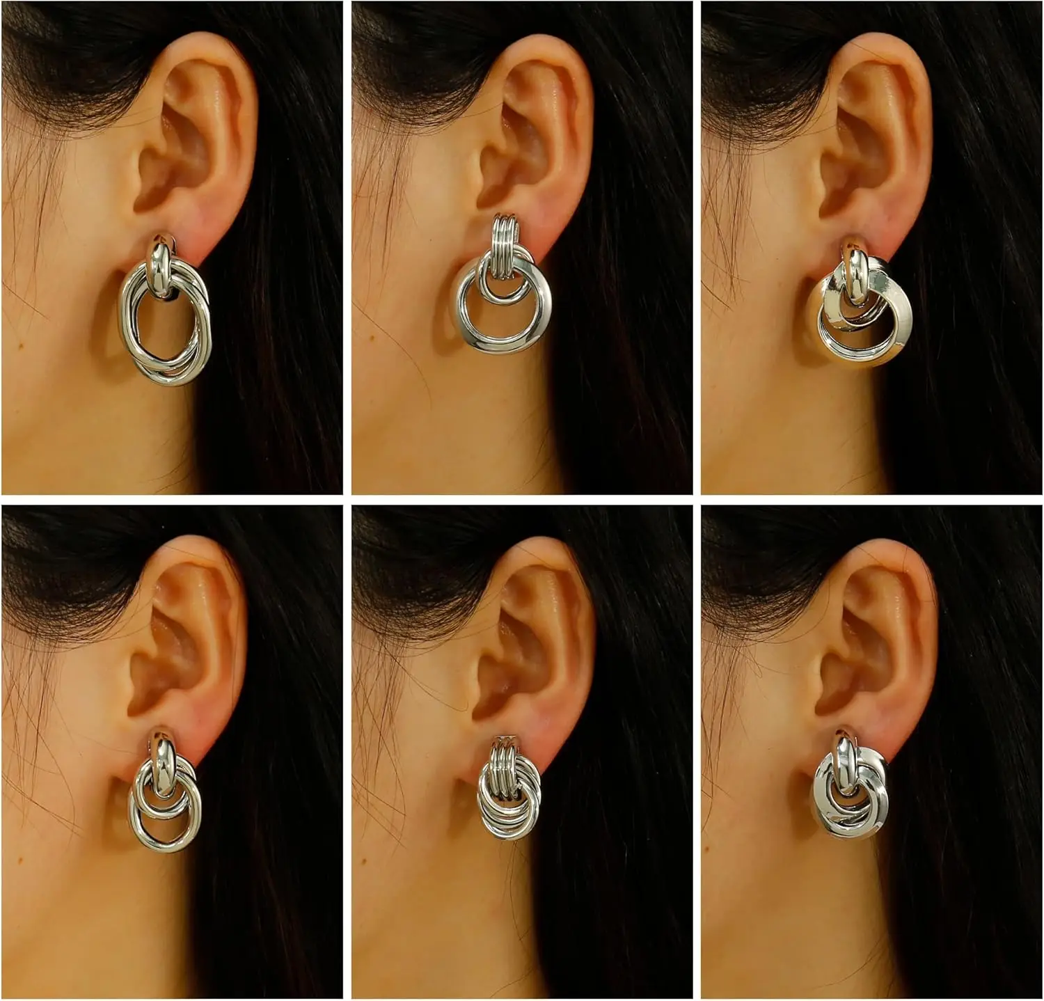 Multilayer Knot Twisted Drop Earring Set for Women 18K Gold Plated Geometric Circle Hoop Ear Studs Vintage Party Jewelry
Multilayer Knot Twisted Drop Earring Set for Women 18K Gold Plated Geometric Circle Hoop Ear Studs Vintage Party Jewelry