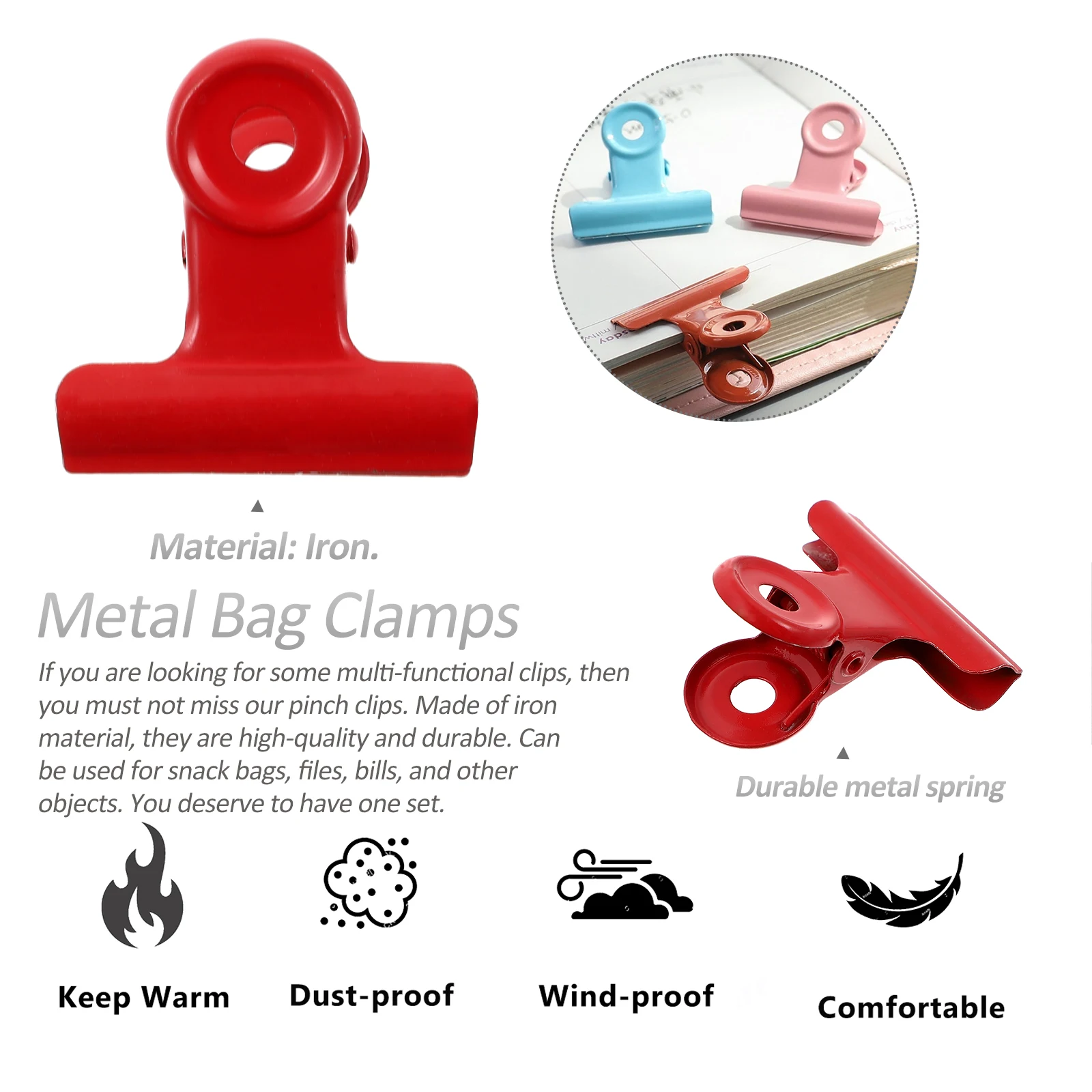 10pcs Metal Clips Sealing Bag Home Food Clips Clamps Snack Food Document Organizer Home Kitchen Storage Solution
10pcs Metal Clips Sealing Bag Home Food Clips Clamps Snack Food Document Organizer Home Kitchen Storage Solution