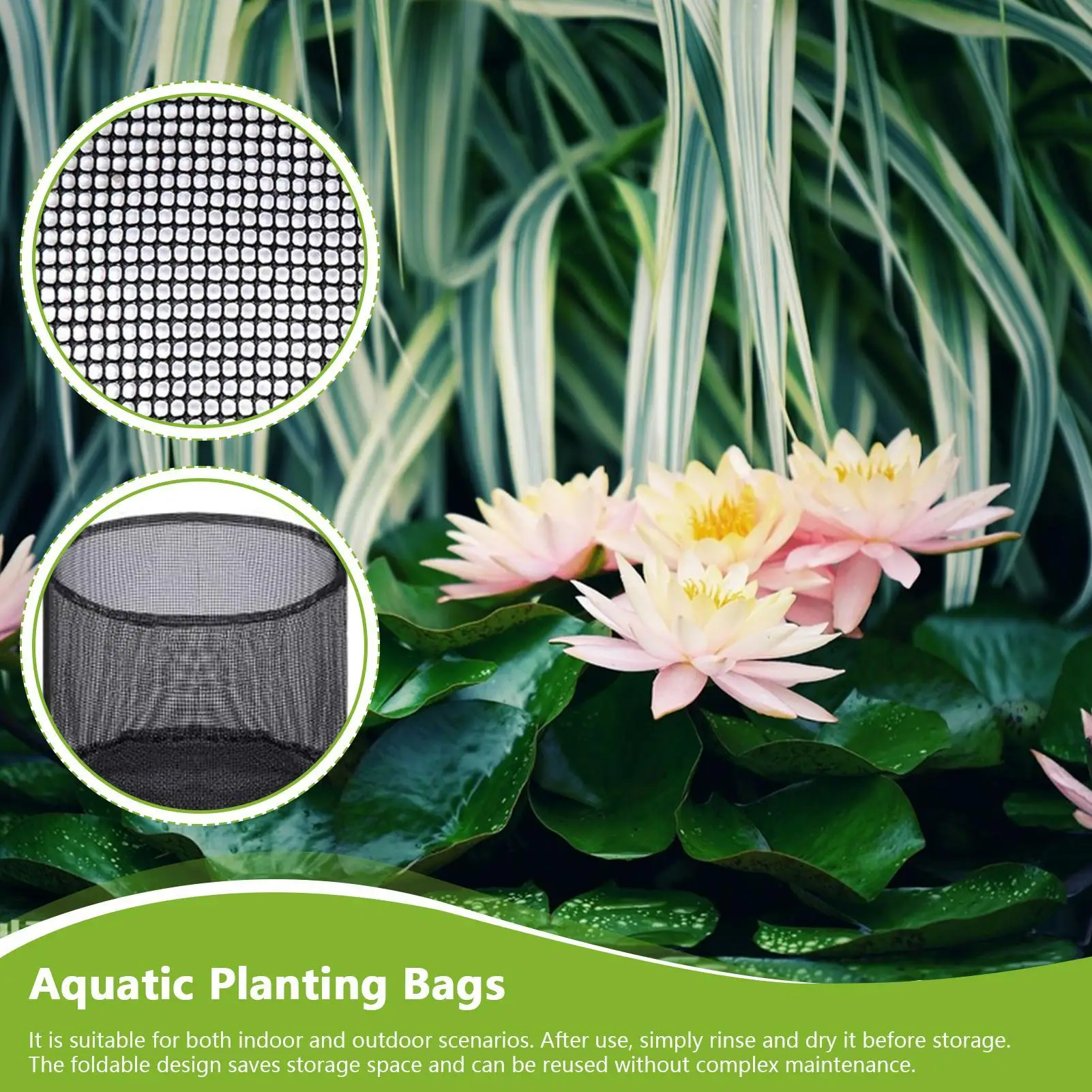 Pond Plant Pots 4 Pieces Aquatic Planting Bags Breathable Growing Container Reusable Pond Planter For Garden Vegetable Land
Pond Plant Pots 4 Pieces Aquatic Planting Bags Breathable Growing Container Reusable Pond Planter For Garden Vegetable Land
