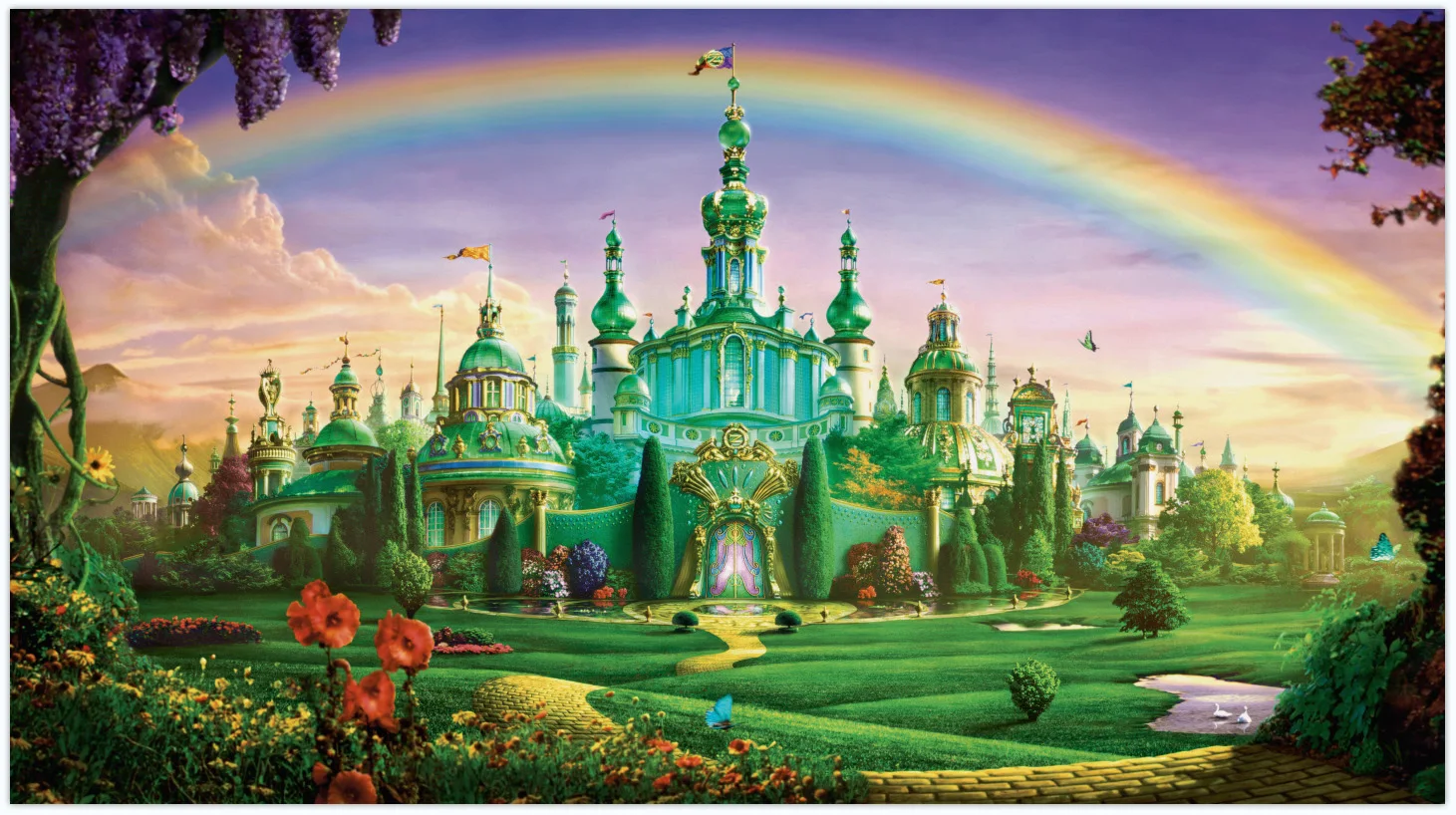 20x10ft Fairy Wizard Castle Emerald City Rainbow Rose Polyester Fabric Washable Wrinkle Free Custom Photo Background Backdrop
20x10ft Fairy Wizard Castle Emerald City Rainbow Rose Polyester Fabric Washable Wrinkle Free Custom Photo Background Backdrop