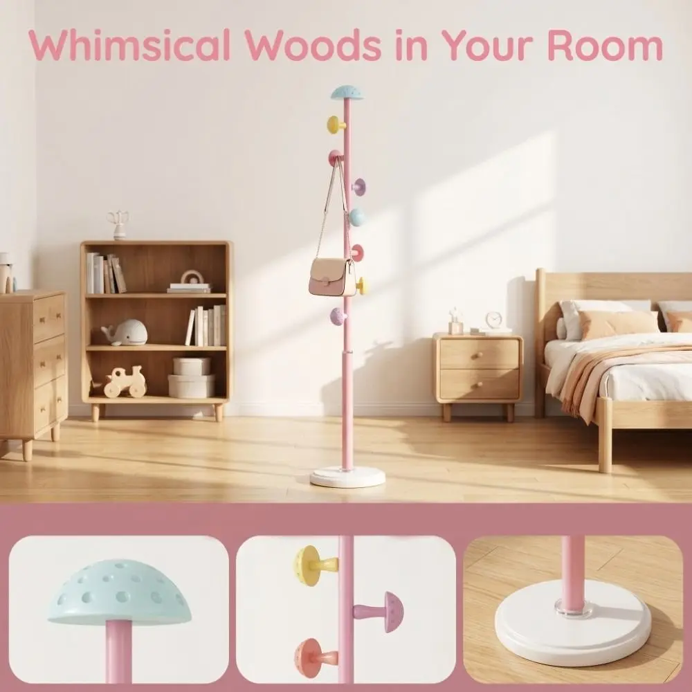 Multi-functional Mushroom Coat Rack Decorative Simple Modern Children Coat Hanger Sturdy Space-Saving Vertical Clothes Hanger
Multi-functional Mushroom Coat Rack Decorative Simple Modern Children Coat Hanger Sturdy Space-Saving Vertical Clothes Hanger