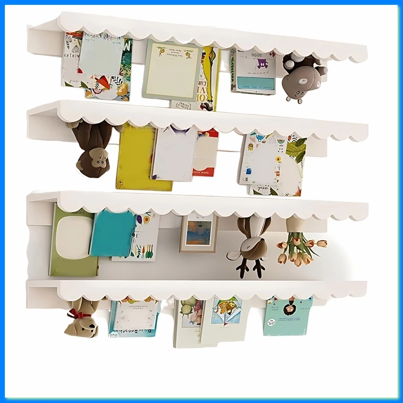 4PCS Scalloped Shelves ,15.6inch White Floating Nursery Book Shelves, Scalloped Book Shelf - Kids Wall Decor-A57M
4PCS Scalloped Shelves ,15.6inch White Floating Nursery Book Shelves, Scalloped Book Shelf - Kids Wall Decor-A57M